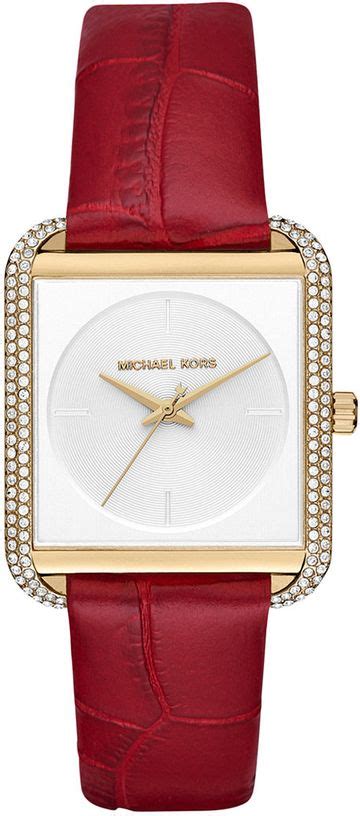 Women's Michael Kors Lake Red Leather Strap 